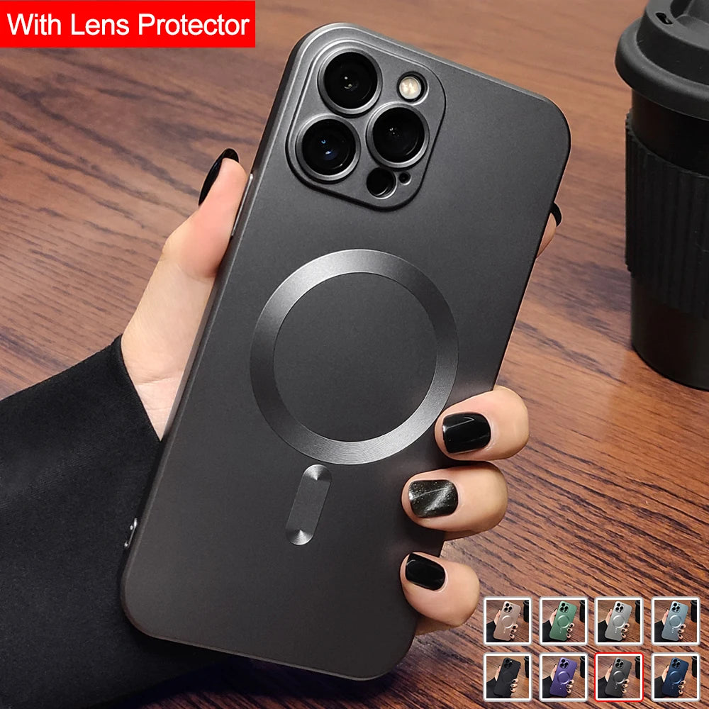 Original For Magsafe Magnetic Wireless Charge Case For iPhone 15 13 12 11 14 Pro Max Plus Silicone Shockproof Cover Accessories