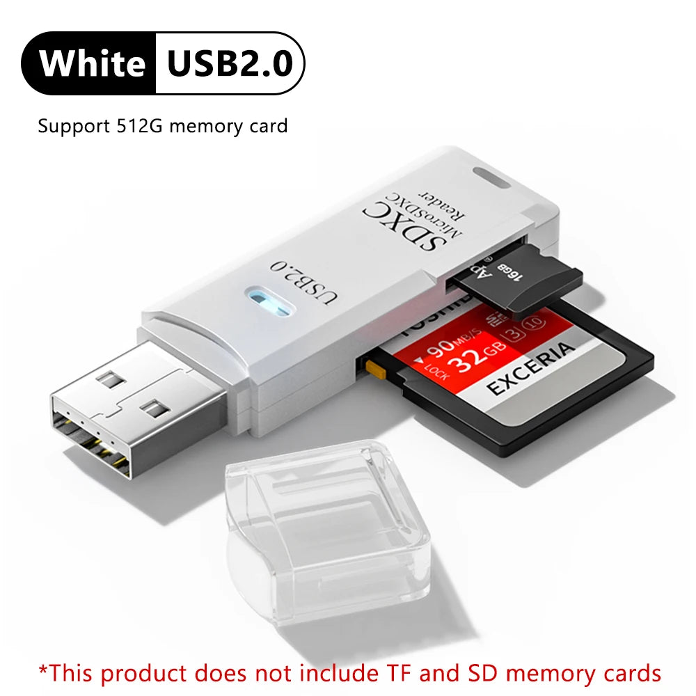 New 2 IN 1 High Speed Usb 3.0 Smart Cardreader Adapter Usb Card Reader For PC Laptop Accessories SD TF Card Memory