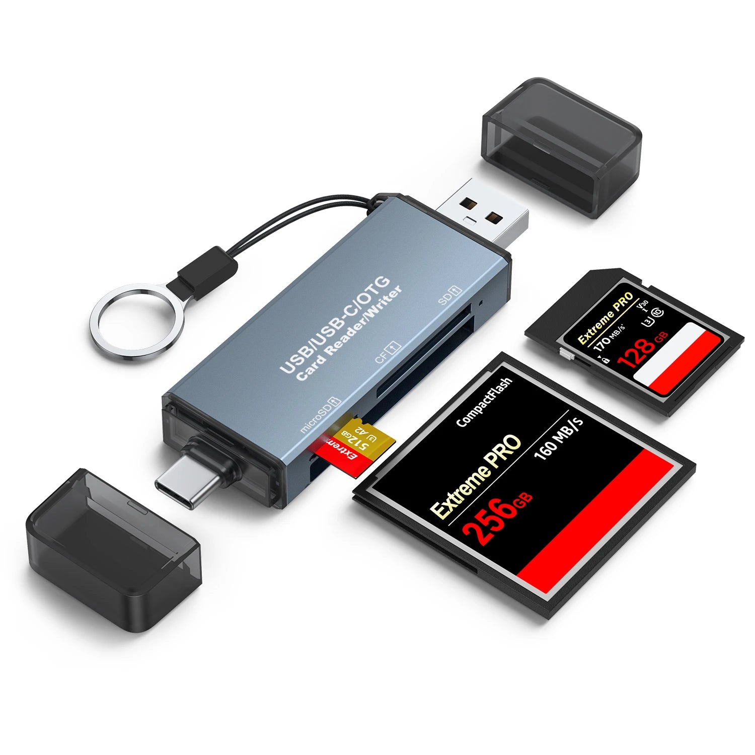 CF Card Reader 3-in-1 SD Memory Card MicroSD SLR Camera TypeC Dual-Purpose OTG 6in1 U disk Hard Disk Transmission And Expansion