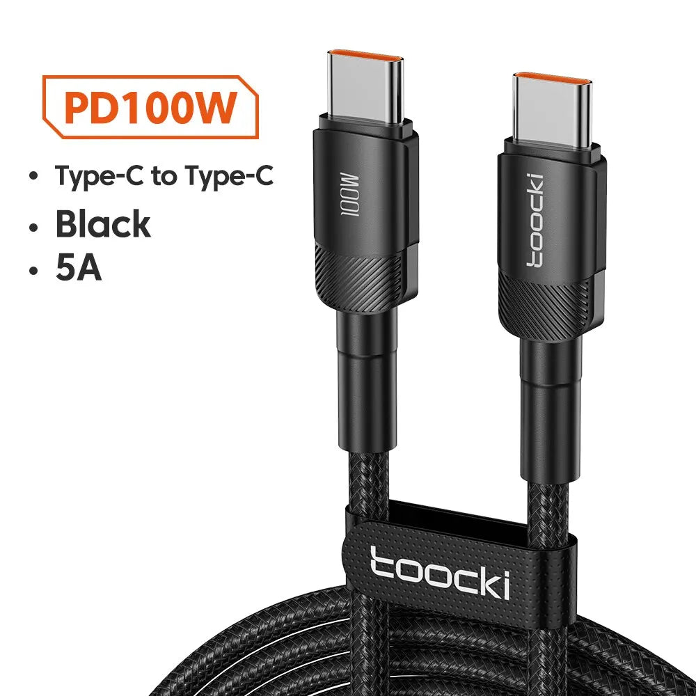 Toocki USB Type C Cable Fast Charging USB C Charger Cord For iPhone 15 14 13 12 11 Huawei P40 P30 Realme Oppo Oneplus Samsung