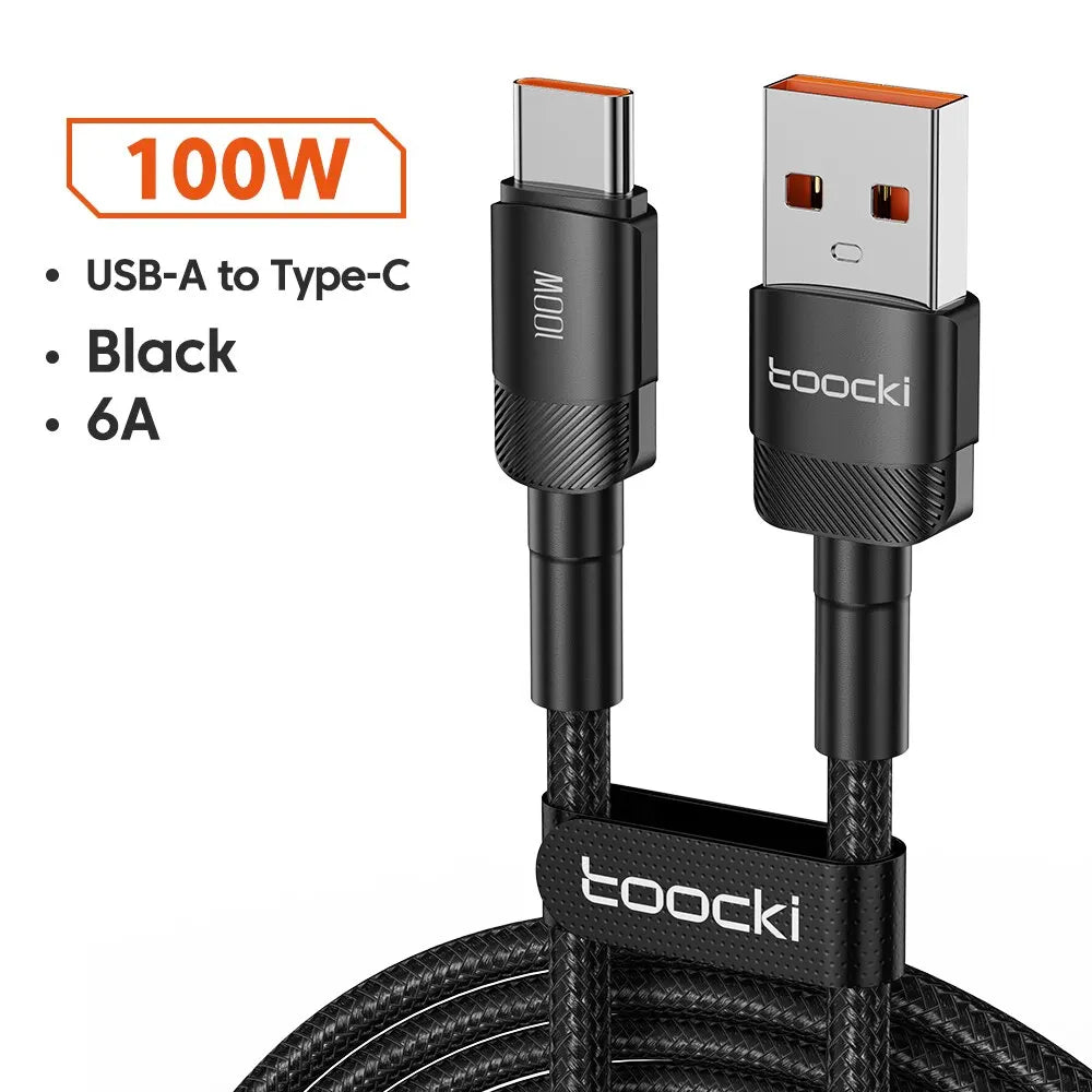 Toocki USB Type C Cable Fast Charging USB C Charger Cord For iPhone 15 14 13 12 11 Huawei P40 P30 Realme Oppo Oneplus Samsung