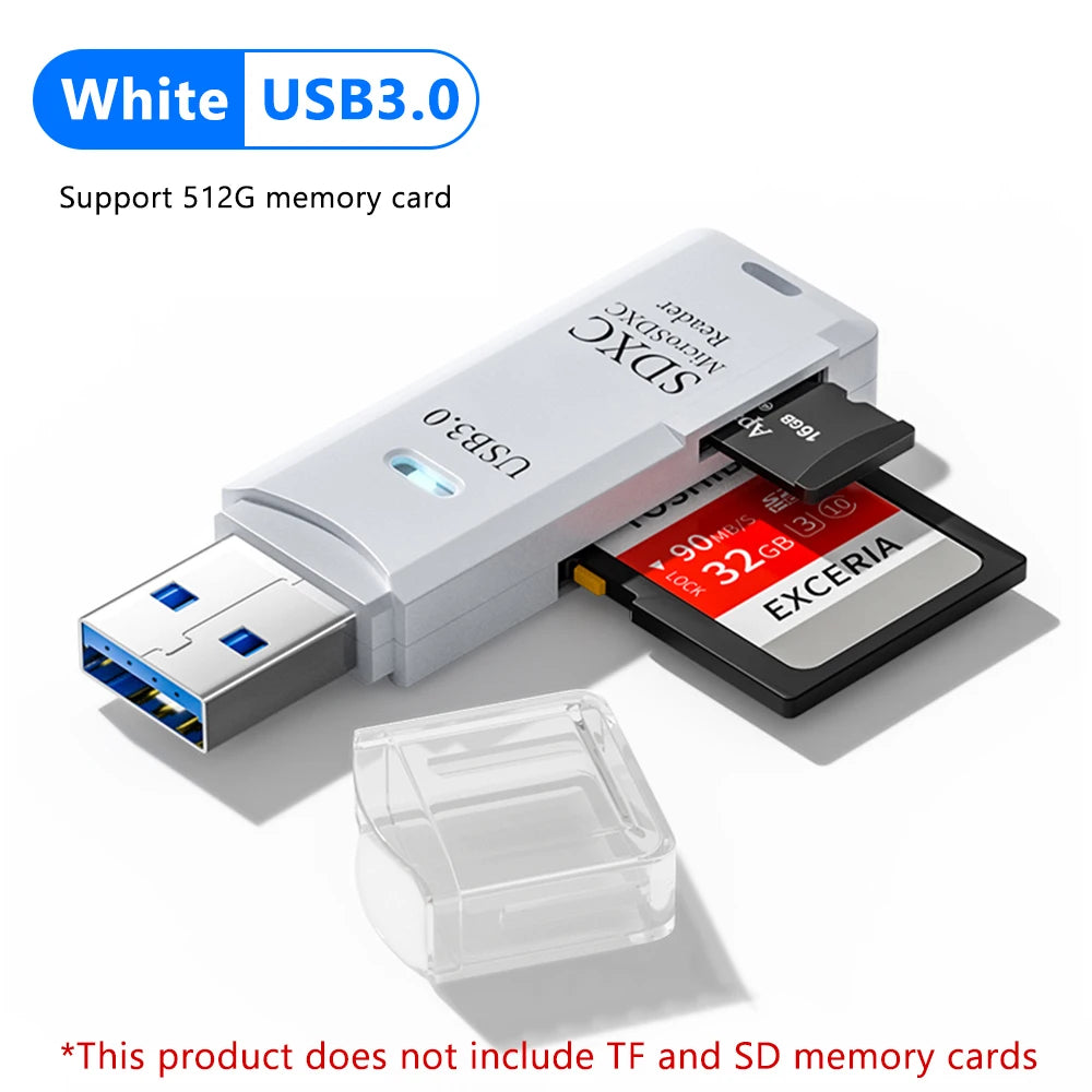 New 2 IN 1 High Speed Usb 3.0 Smart Cardreader Adapter Usb Card Reader For PC Laptop Accessories SD TF Card Memory