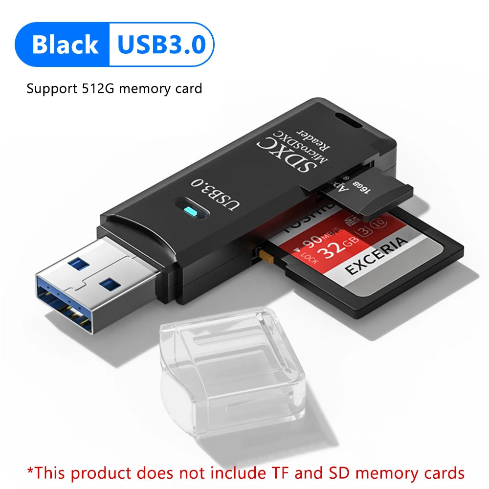 New 2 IN 1 High Speed Usb 3.0 Smart Cardreader Adapter Usb Card Reader For PC Laptop Accessories SD TF Card Memory