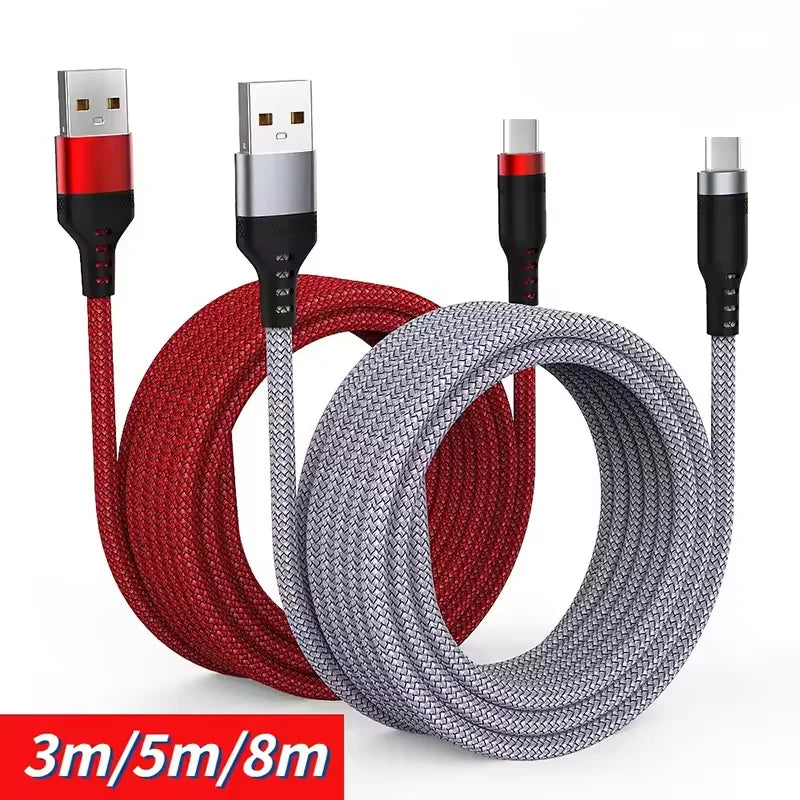 6A USB TYPE C Fast Charge Cable USB C Extend Charging Cable For IPhone 15 16 Huawei Samsung Xiaomi Quick Charging Phone Cable