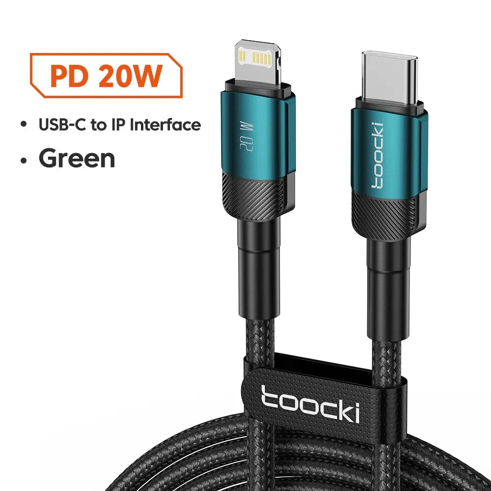 Toocki USB Type C Cable Fast Charging USB C Charger Cord For iPhone 15 14 13 12 11 Huawei P40 P30 Realme Oppo Oneplus Samsung