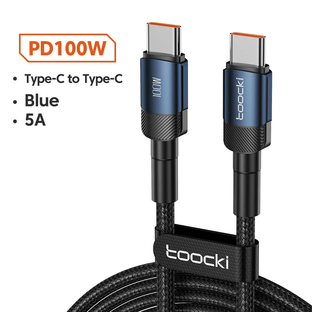 Toocki USB Type C Cable Fast Charging USB C Charger Cord For iPhone 15 14 13 12 11 Huawei P40 P30 Realme Oppo Oneplus Samsung